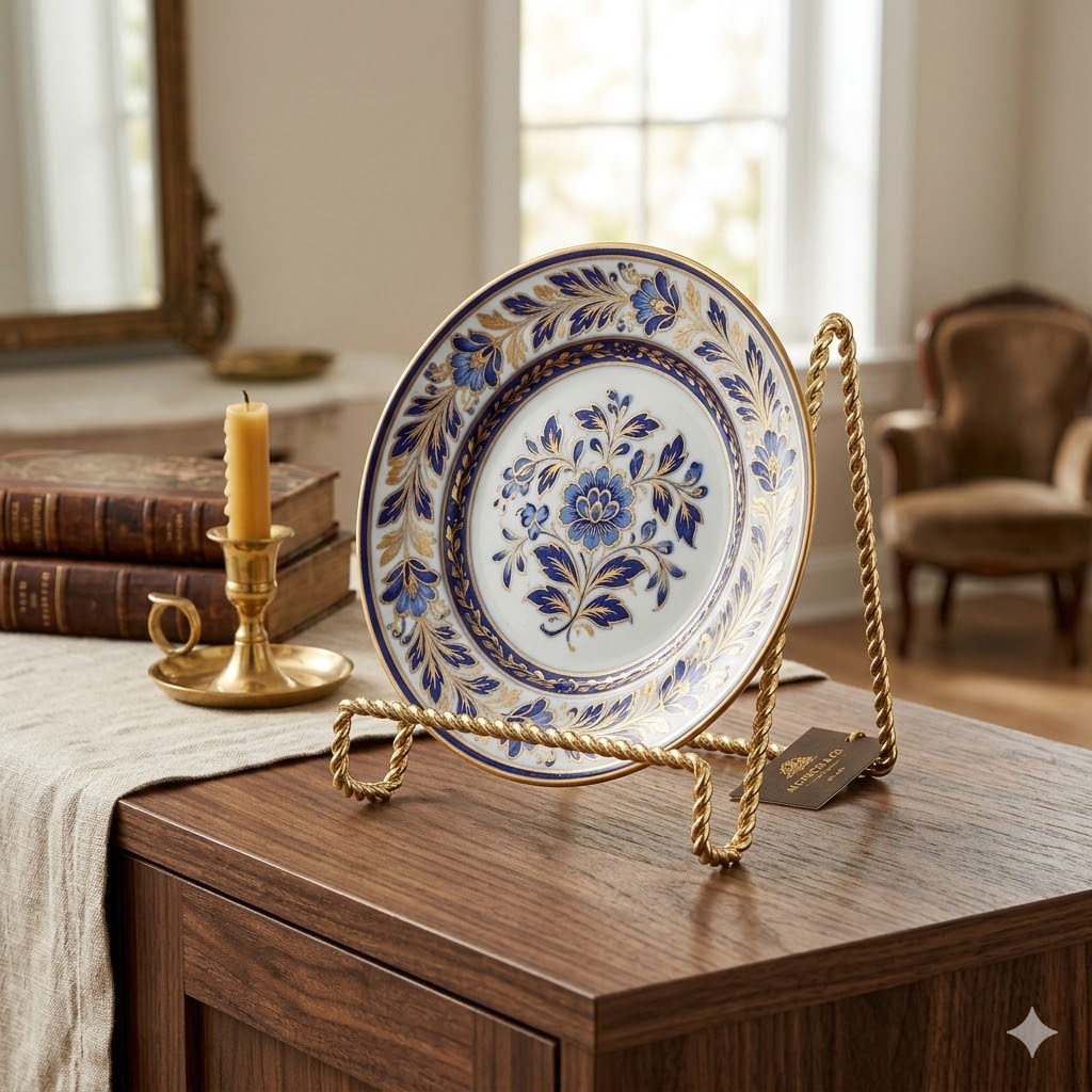 HOHIYA 6-Pack 3-Inch Gold Plate Display Stands Elegant Twist Wire Iron Easel Holders for Small Decorative Plates Photos Frames and Art Tiles